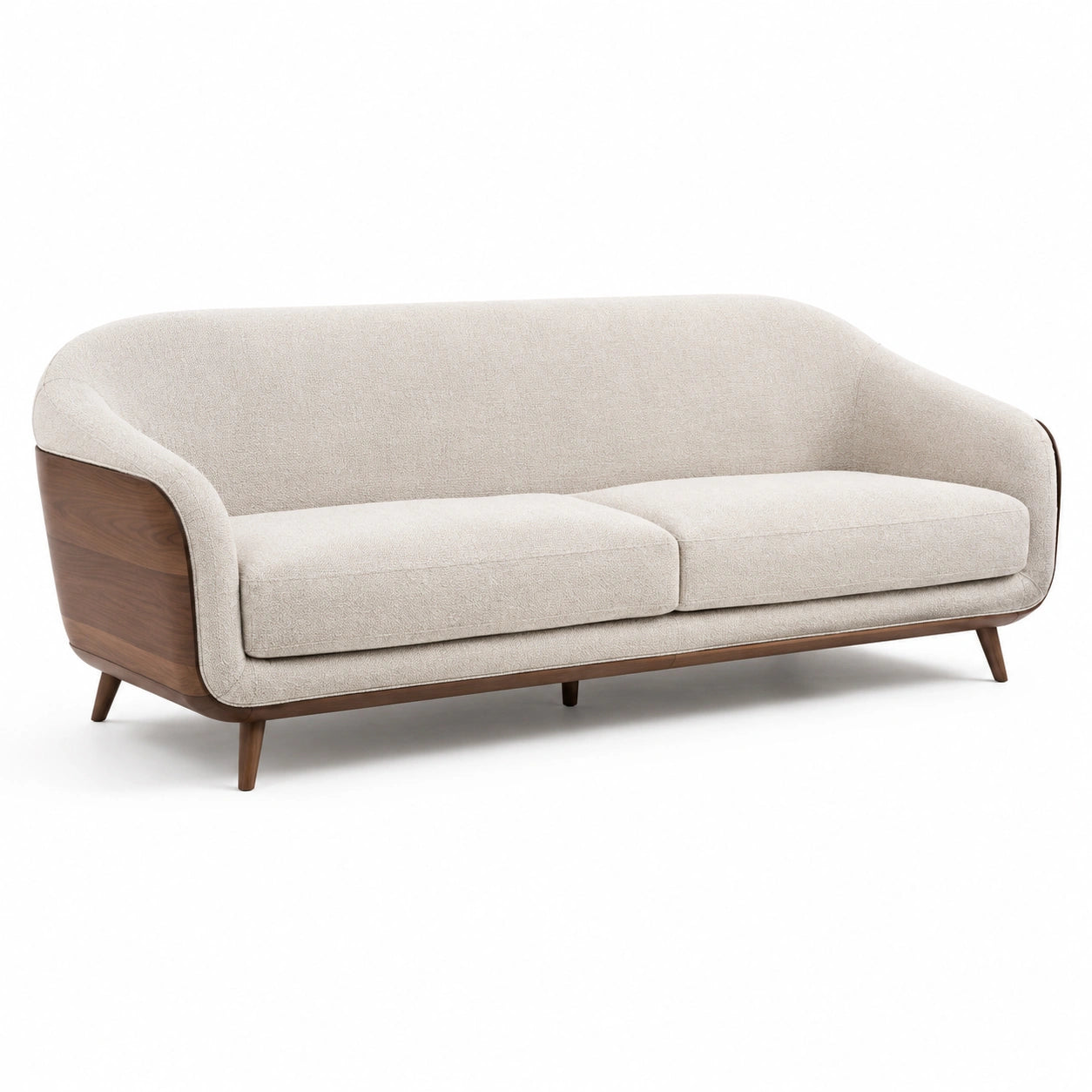 3-Sitzer Sofa Stoff Walnussholz Beige 210 cm