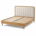 Doppelbett Eiche Holz und Polyestergewebe 200x180 cm